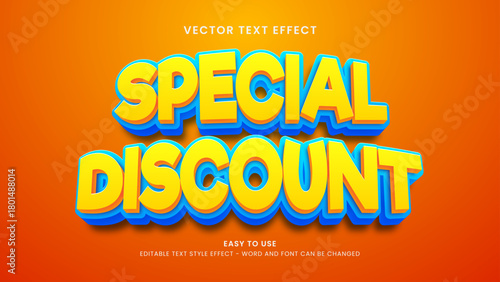 special discount editable text effect 3d text vector