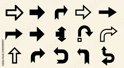 Diverse Arrow Set - Directional Icons for Navigation and Design.