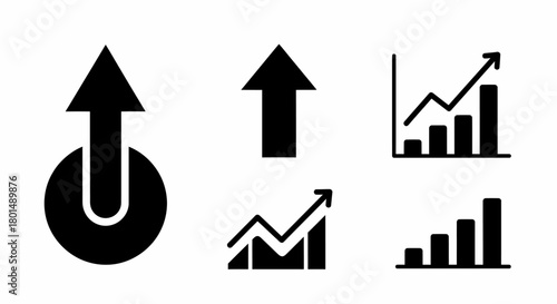 Ascending Arrows and Bar Graphs - Visualizing Growth and Progress.