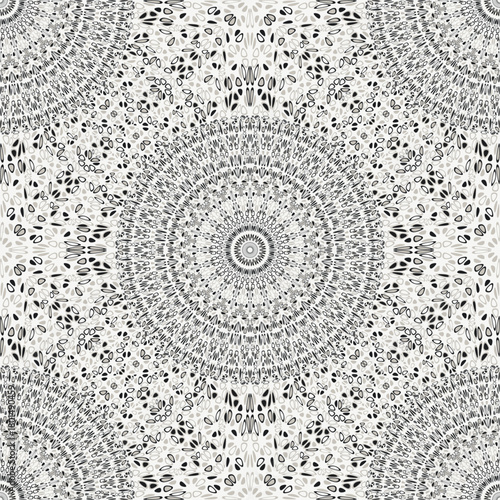 Seamless boho palette petal mandala ornament pattern - winter bohemian abstract vector background