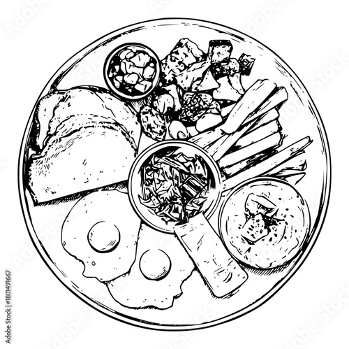 Middle Eastern breakfast plate