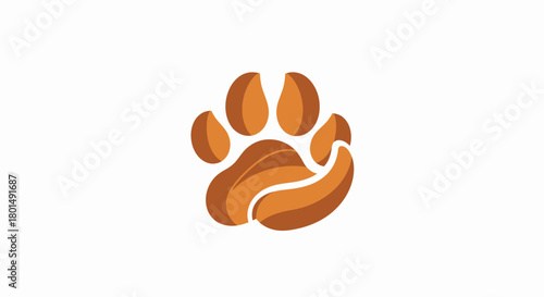Stylized Paw Print Logo Design with Earthy Tones and Modern Appeal.