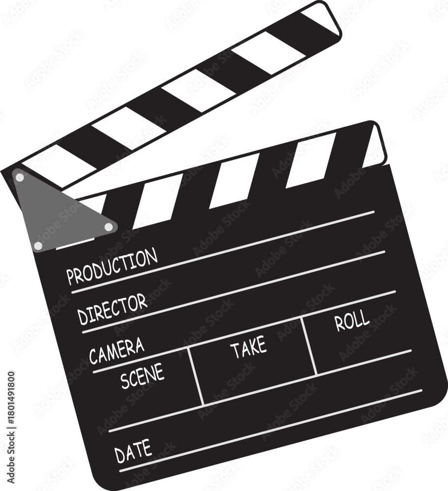 Obraz premium Film production. Film production blackboard. Film production icon. Vector, designer illustration, web banner, poster.