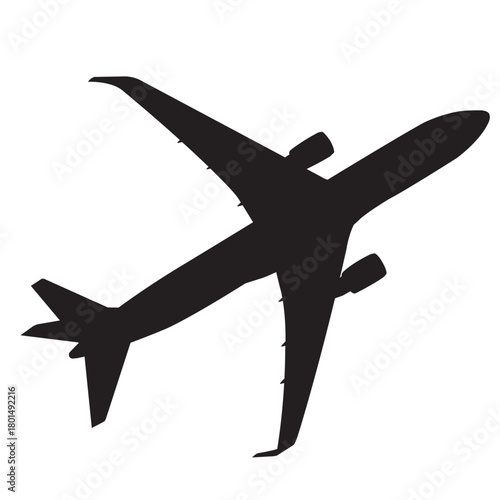 航空機シルエット・旅客機アイコン（ベクター素材）