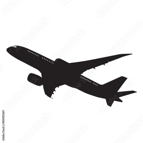 航空機シルエット・旅客機アイコン（ベクター素材）