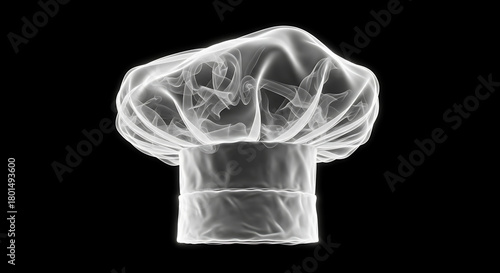 Smoke Shaped as a Chef Hat on Black Background