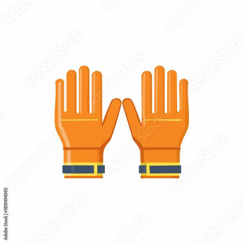 Protective Orange Gloves Pair for Safety Gear and Workwear Equipment