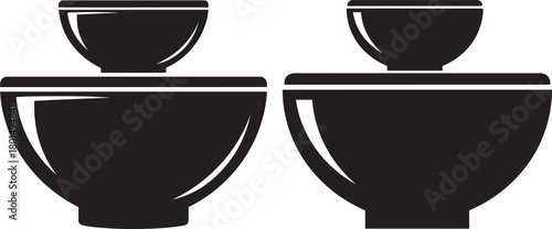 Two ceramic bowls silhouette