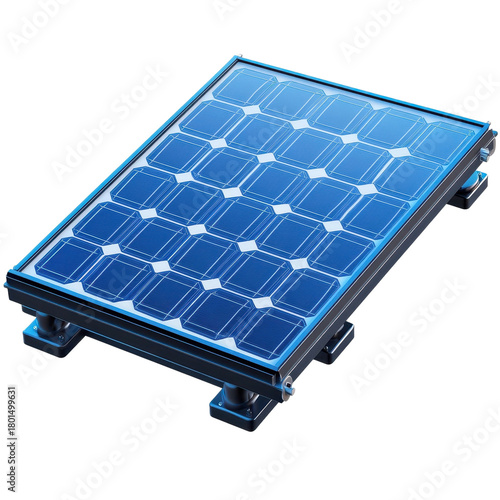 Blue solar panel module illustration isolated on Transparent Background