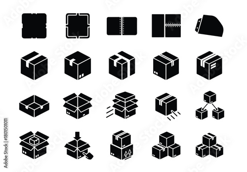 Logistics, shipping, and packaging parcel box icon - Vector icon symbol for website - Icon vector - Blue icon vector -  Flat Design Icon