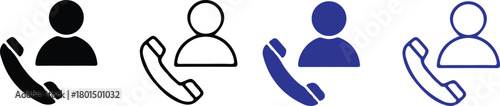 four contact man icons set phone sign icons vector design illustration art