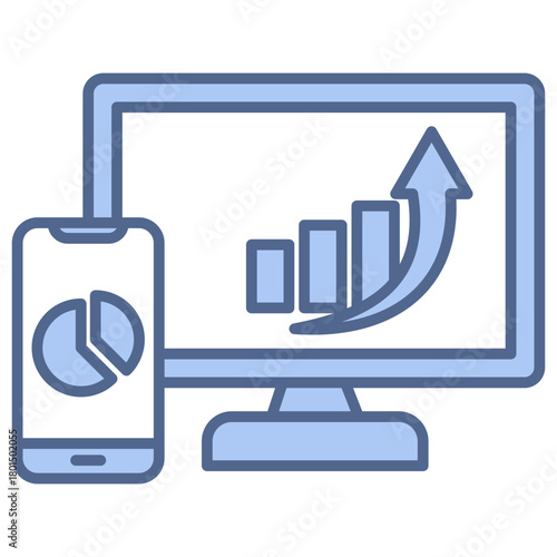 Website Analytics Blue Icon