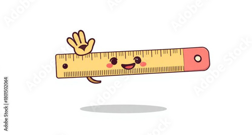Yellow steel measuring tape and ruler tool for length measurement, isolated on a white background