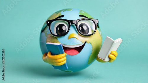 Fun 3D cartoon Brazilian soccer ball and fan concept icon vector illustration design yellow toy