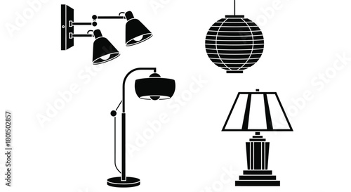 Lighting options black and white lamps floor wall table lantern style