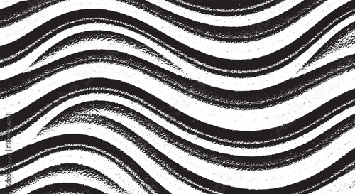 Abstract black and white wavy lines textured background with flowing curves ideal for modern design projects
