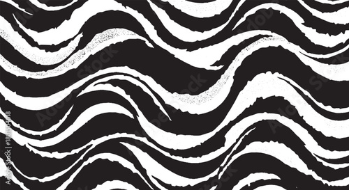Abstract black and white wavy pattern seamless vector background for textile design wallpaper and surface textures