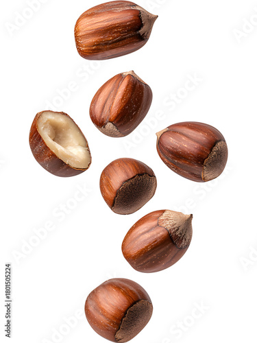 Wallpaper Mural Floating hazelnuts isolated on transparent background. Natural organic nuts perfect for healthy food, snack, or ingredient design projects. Torontodigital.ca