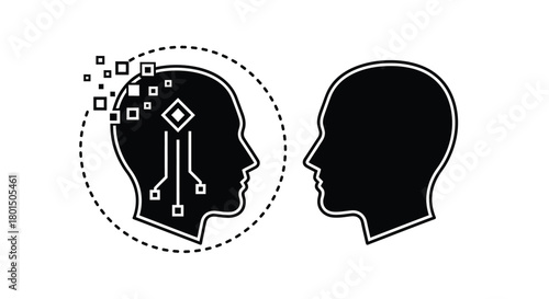 Ai technology human machine learning artificial intelligence face