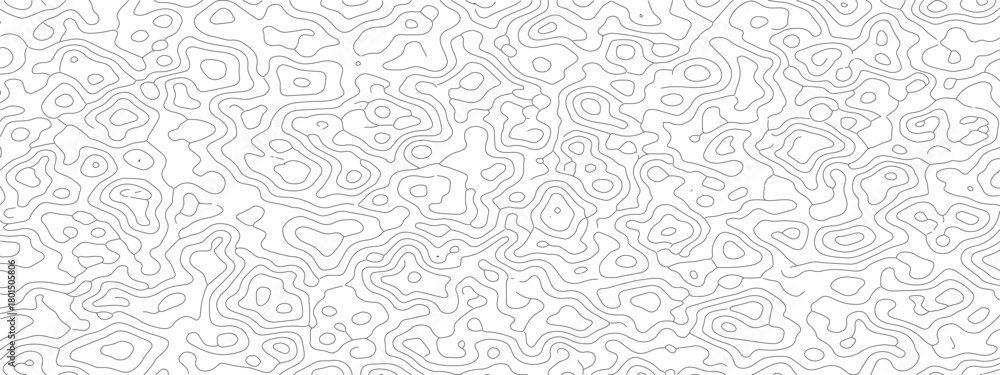 Fototapeta premium Seamless topographic map pattern contour lines on a white background great for geographic or cartographic designs