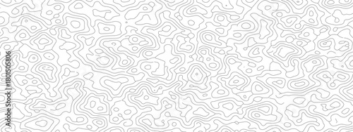 Seamless topographic map pattern contour lines on a white background great for geographic or cartographic designs