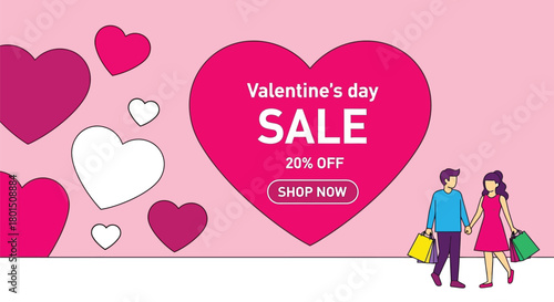 Valentine's day sale shop now save love heart romantic promotion offer