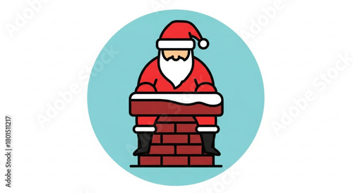 Santa claus stuck in the chimney, a festive and humorous illustration of the holiday season, isolated on, perfect for christmas cards and decorations