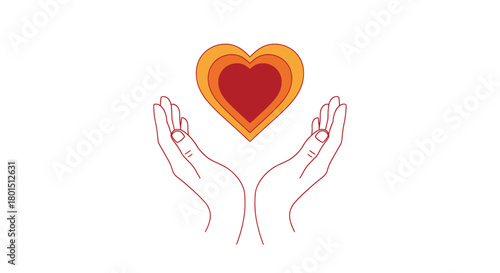 Hands Offering a Heart - Symbol of Love and Care.