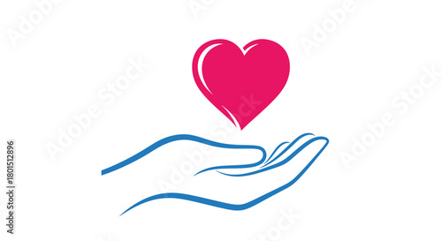 Hand Holding Heart - Symbol of Love, Care, and Support.