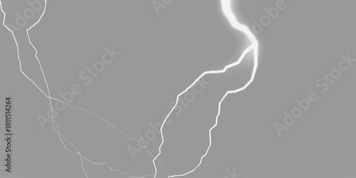 Lightning Effect Overlay, Isolated Electric Thunderstorm Bolt Strikes on Dark Night Sky Background, Gray lightning bolts radiate inward, forming a dynamic abstract design on black, thunder, 