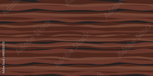 Dark wood texture background. Old dried horizontal wooden planks. Vector illustration