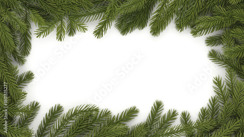 Wallpaper Mural Christmas fir branches frame isolated on white background Torontodigital.ca