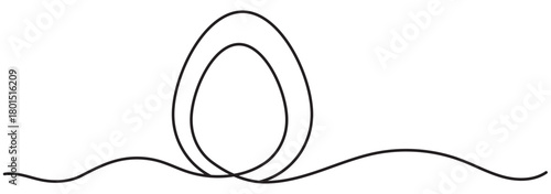 Easter egg line art icon vector. Single line egg, hand drawn continuous one line The Easter symbol, minimalist one line art eggs.  
