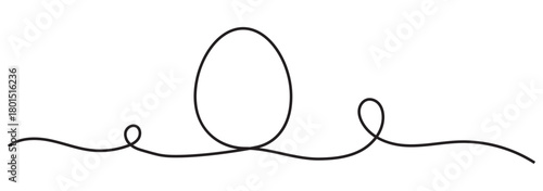 Easter egg line art icon vector. Single line egg, hand drawn continuous one line The Easter symbol, minimalist one line art eggs.  