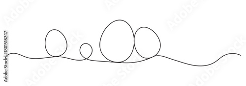 Easter egg line art icon vector. Single line egg, hand drawn continuous one line The Easter symbol, minimalist one line art eggs.  