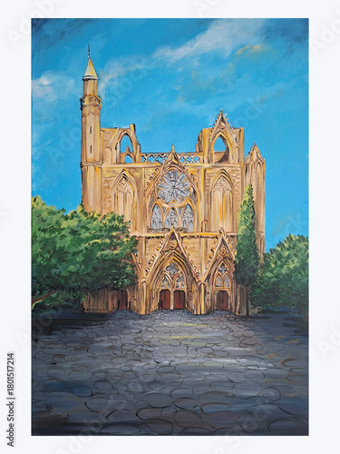 Acrylic hand made art of vintage picture