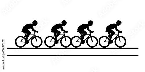 Cyclists riding in a cycle line in Germany.