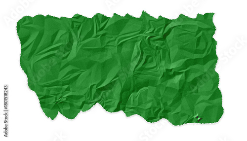 Green Crumpled Paper Texture Isolated on Black Background green paper abstract