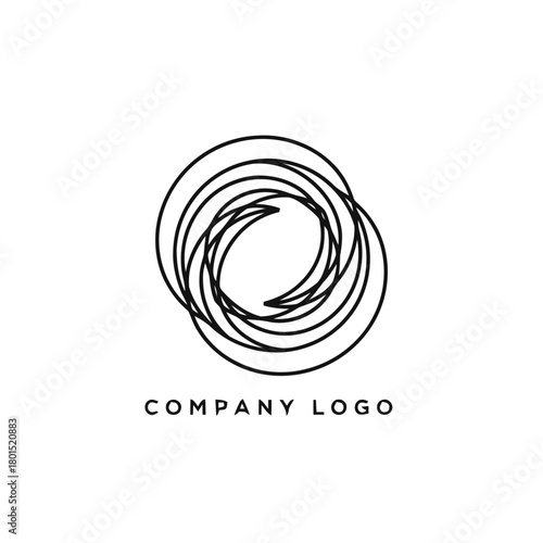 Abstract Company Logo Design with Intertwined Circles.
