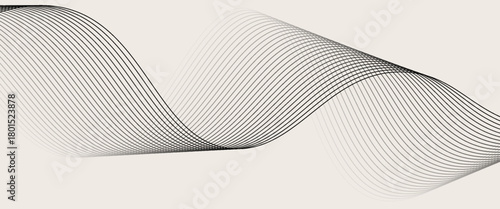 Abstract vector background with black wavy lines. vector