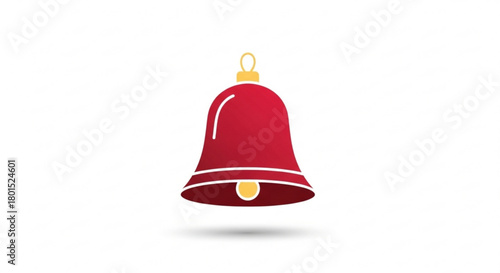 Illustration of a red bell isolated on, a festive symbol often associated with christmas and holiday celebrations, creating a joyful atmosphere