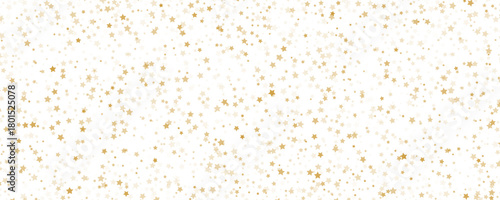 Gold star confetti seamless pattern. Golden glitter sparkle repeated background. Yellow sparks repeated wallpaper. Vector celebration Christmas, New Year, wedding or birthday party decoration backdrop
