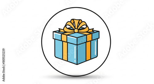 A blue gift box with a yellow ribbon and bow isolated on, perfect for celebrating special occasions and expressing love and appreciation