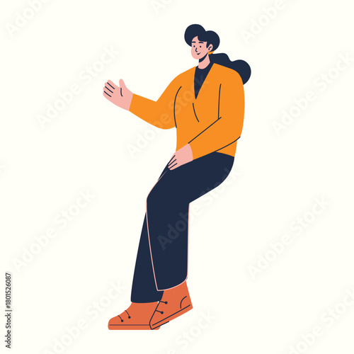 Illustration of an education female teacher explaining