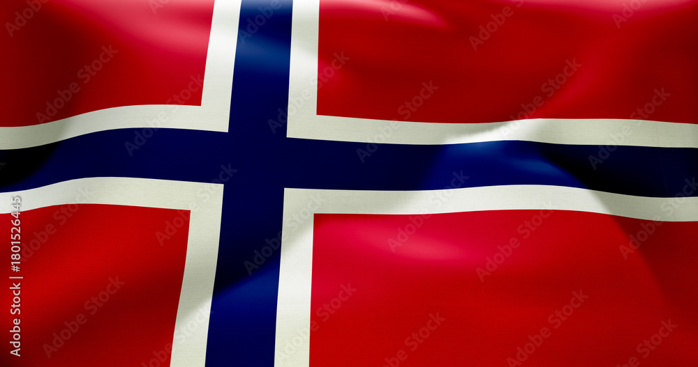 Obraz premium Flag of Norway waving high resolution 10K+ size
