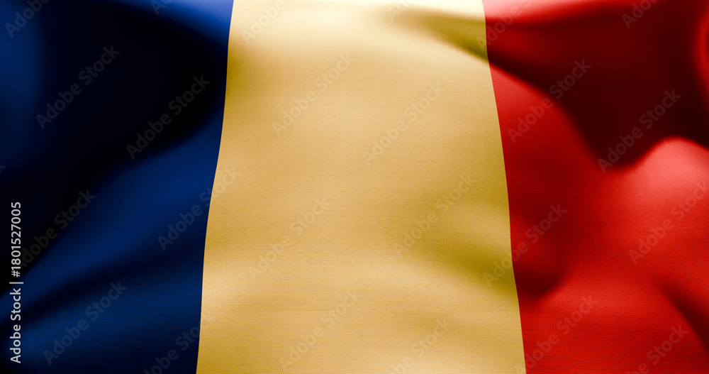 Obraz premium Flag of Romania waving high resolution 10K+ size