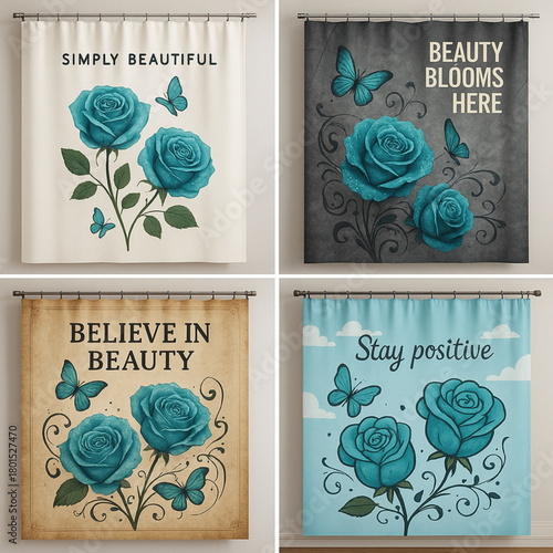 A collection of diverse curtain designs showcased in a visual composition