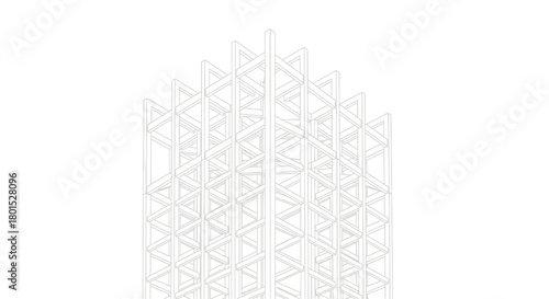 Abstract White Geometric Structure: Modern Architectural Design.