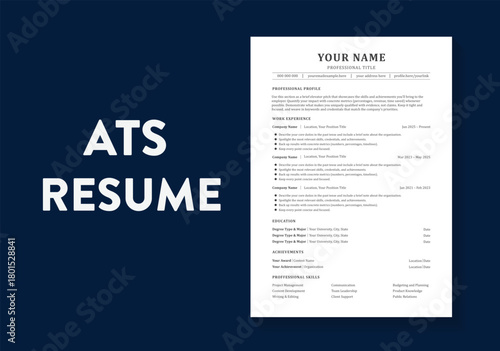 ATS CV Format, ATS Resume Layout CV Template for Resume Job Application