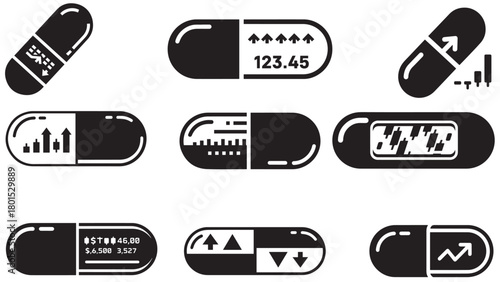 Minimal Capsule-Style Stock Ticker Icon — Compact Market Ticker Symbol for Trading UIs, Finance Dashboards and Quote Feeds